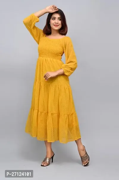 Fancy Georgette Solid Dress For Women-thumb4