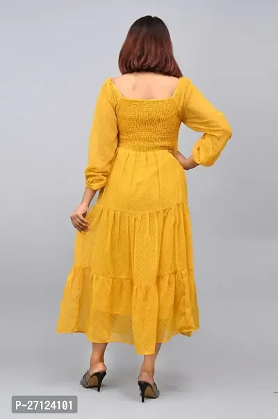 Fancy Georgette Solid Dress For Women-thumb3