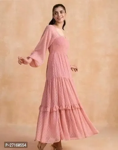 Fancy American Crepe Dress Solid For Women-thumb3