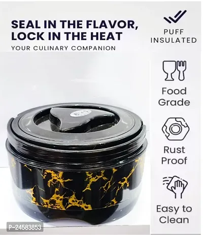 black new printed casserole 850 ml little size also use in lunch box