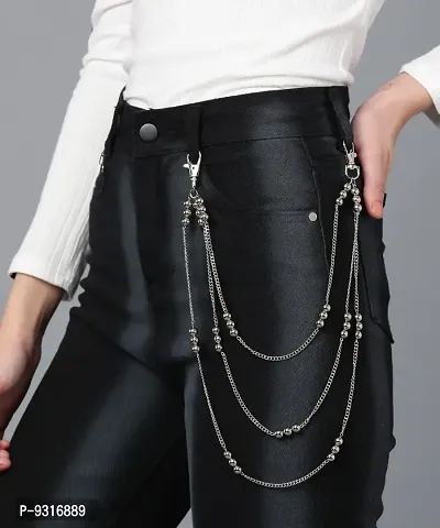 Layered Pants Chain Body Jean Chains Goth Trousers Street Wallet Pocket Key  Chains For Women And Girls (silver) Silver 