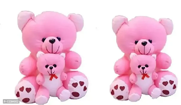 Trendy Polyester Soft Teddy Bear With Baby pack of 2