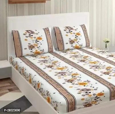 Comfortable Cotton Double Bedsheet with Two Pillow Covers-thumb0