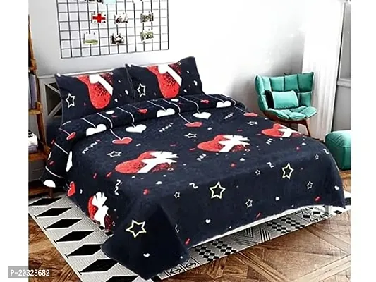 Comfortable Cotton Double Bedsheet with Two Pillow Covers-thumb0