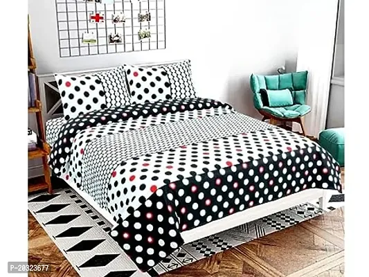 Comfortable Cotton Double Bedsheet with Two Pillow Covers-thumb0