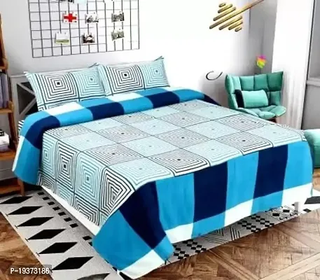 Classic Cotton Printed Double Bedsheet with Pillow Cover