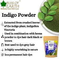 Bliss of Earth 453GM Organic Indigo Powder For Hair Black Organic Hair Dye-thumb2