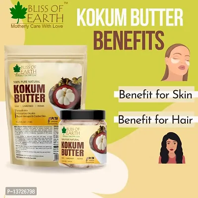 Bliss of earth 100% Pure Natural Kokum Butter Raw | Unrefined | Indian Great For Moisturized Skin,Nourishing Hair, Stretch Mark, DIY Product PETA Approved 100GM-thumb2