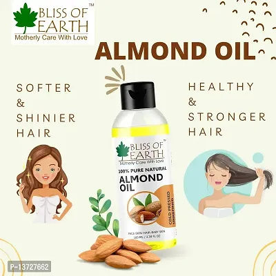 Bliss of Earth 100ML Organic Mustard Oil+100ML Natural Sweet Almond Oil (Coldpressed  Unrefined) Extracted From Whole Almond Kernels ( Pack of 2 )-thumb5