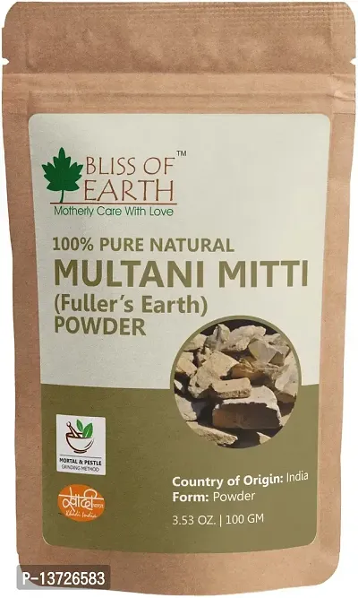 Buy Bliss of Earthtrade; 100% Pure Multani Mitti Powder, Fuller's Earth  Powder, 5x100GM