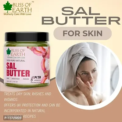 Bliss of Earth 100% Pure Natural Sal Butter Raw | Unrefined | Indian | Great For Face, Skin, Body, Lips,Stretch Marks, DIY products| PETA Approved 100GM Refill Pack-thumb3