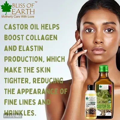 Bliss of Earth Certified Organic Castor Oil for Hair Growth,Smooth Skin, 3x100ML-thumb4