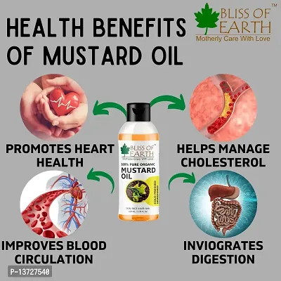 Bliss of Earth 100ML Organic Mustard Oil+100% Pure Natural Jojoba Oil (100ML) Coldpressed  Unrefined ( Pack of 2 )-thumb3