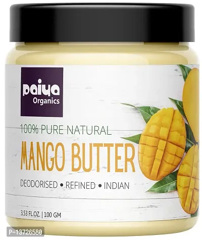 Paiya Organics Deodorised Indian Mango Butter Nourishing Antioxidant Great for Skin Care | Hair Care | DIY Products 100gm