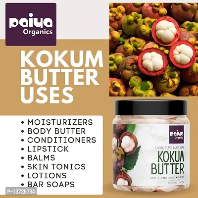 Paiya Organics 100% Pure Natural Kokum Butter Raw | Unrefined | Indian Great For Moisturized Skin,Nourishing Hair, Stretch Mark, Sunburn,DIY Product 100gm Comes in Handy Jarhellip;-thumb5