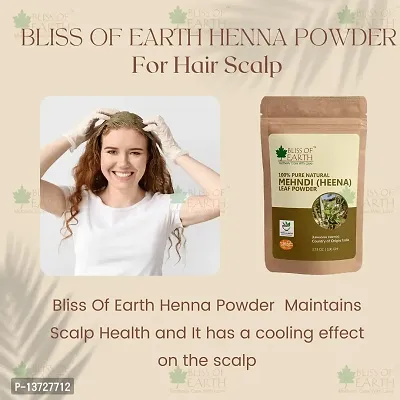 Bliss of Earth 100% Pure  Natural Henna Powder | 100GM | Natural Hair Color |Shiny Hair | Mehandi Powder-thumb2