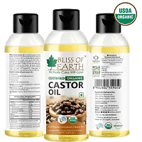 Bliss of Earth Certified Organic Castor Oil for Hair Growth,Smooth Skin, 100ML-thumb1