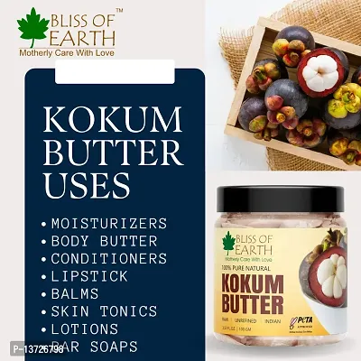 Bliss of earth 100% Pure Natural Kokum Butter Raw | Unrefined | Indian Great For Moisturized Skin,Nourishing Hair, Stretch Mark, DIY Product PETA Approved 100GM-thumb5