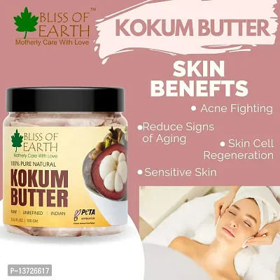 Bliss of earth 100% Pure Natural Kokum Butter Raw | Unrefined | Indian Great For Moisturized Skin,Nourishing Hair, Stretch Mark, DIY Product PETA Approved 100GM Refill Pack-thumb3