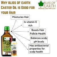 Bliss of Earth Certified Organic Castor Oil for Hair Growth,Smooth Skin, 3x100ML-thumb2