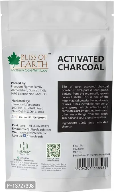 Bliss of Earth Coconut Shell Activated Charcoal Powder, 100GM-thumb2