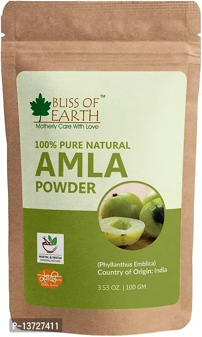 Bliss of Earth? 100% Pure Natural AMLA Powder | 100GM | Indian Gooseberry | Great For Hair Conditioning  Hair Coloring Mixture | Natural Vitamin C  Antioxidants |