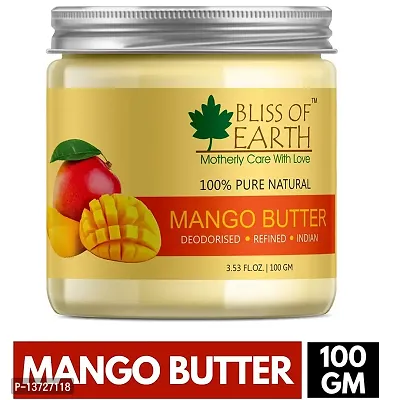 Bliss of Earth Deodorised Indian Mango Butter For Face Skin Hair  DIY, 100GM Pack of 1