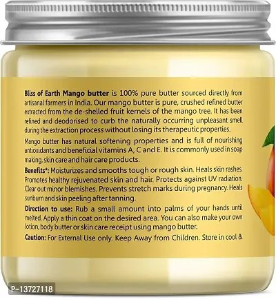 Bliss of Earth Deodorised Indian Mango Butter For Face Skin Hair  DIY, 100GM Pack of 1-thumb2