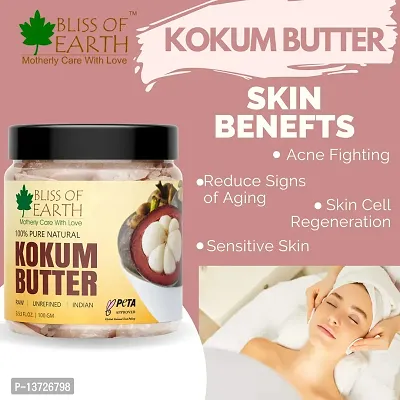 Bliss of earth 100% Pure Natural Kokum Butter Raw | Unrefined | Indian Great For Moisturized Skin,Nourishing Hair, Stretch Mark, DIY Product PETA Approved 100GM-thumb3