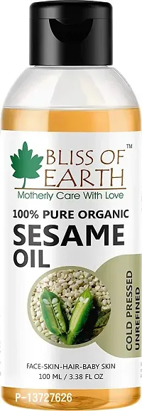 Bliss of Earth? 100% Organic Sesame Oil 100ML. Coldpressed  Unrefined