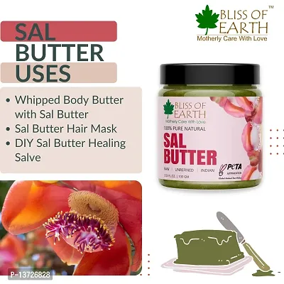 Bliss of Earth 100% Pure Natural Sal Butter Raw | Unrefined | Indian | Great For Face, Skin, Body, Lips,Stretch Marks, DIY products| PETA Approved 100GM Refill Pack-thumb5