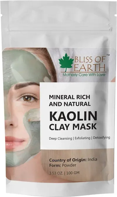 Bliss of Earth� 100% Pure White Kaolin Clay Powder | 100GM | Finest Grade | Natural Facial Mask | Remove Excessive Oil & Dirt From Face | Great For DIY Products, Soaps, Natural Deodorant |�