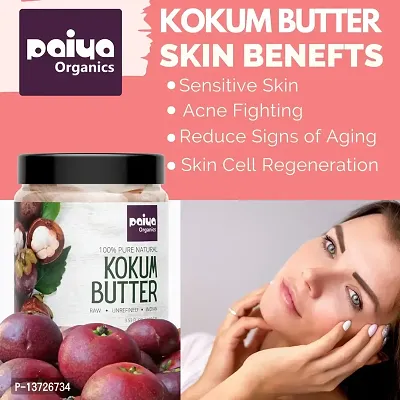 Paiya Organics 100% Pure Natural Kokum Butter Raw | Unrefined | Indian Great For Moisturized Skin,Nourishing Hair, Stretch Mark, Sunburn,DIY Product 100gm Comes in Handy Jarhellip;-thumb3