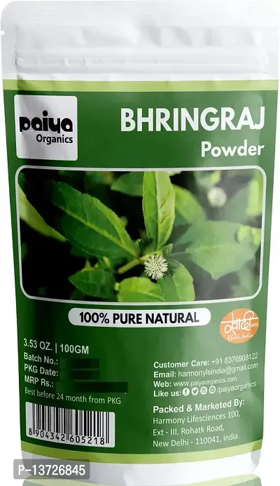 Paiya Organics: 100GM | Bhringraj Powder For Hair Care (2x100)