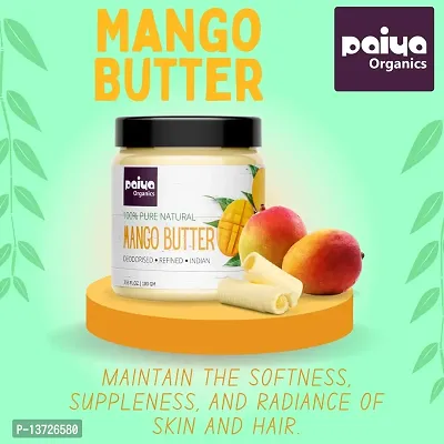 Paiya Organics Deodorised Indian Mango Butter Nourishing Antioxidant Great for Skin Care | Hair Care | DIY Products 100gm-thumb2