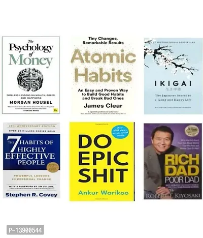 ( Combo of 6 books ) Psychology of money+ Atomic habit + IKIGAI + 7 Habits +Do epic shit + Rich dad English-thumb0