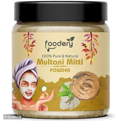 Foodery Pure Multani Mitti Powder (Fuller's Earth) Skin Face Clays (400g)-thumb0
