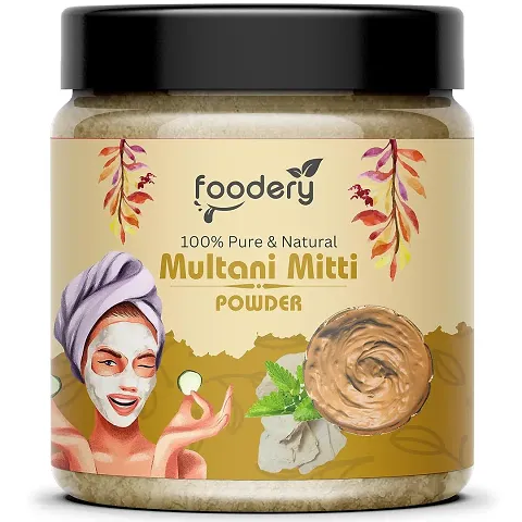 Foodery Pure Multani Mitti Powder (Fuller's Earth) Skin Face Clays (400g)