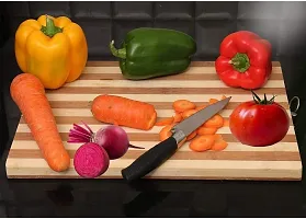 Bamboo Chopping Board Cutting Board With Stainless Steel Vegetable Knife -Combo Of 2-thumb2