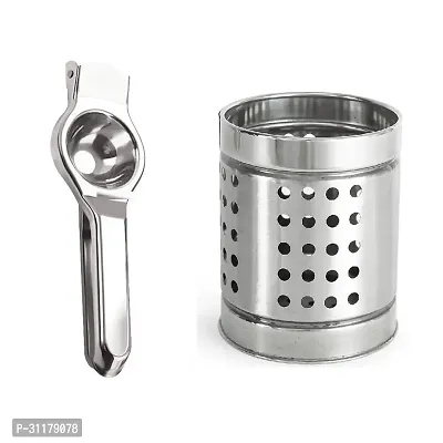 Stainless Steel Lemon Squeezer With Stainless Steel Cutlery Holder-thumb3