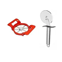 Classic Plastic Apple Cutter Cutter With Stainless Steel Pizza Cutter 2 Pieces-thumb1