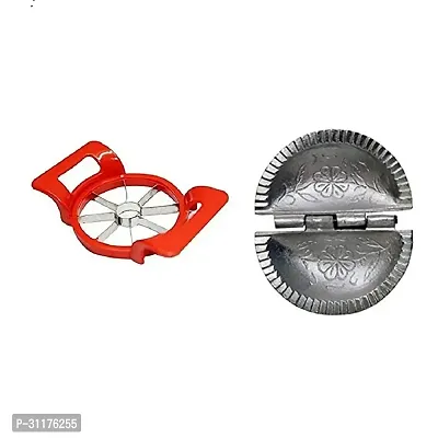 Useful Stainless Steel Apple Cutter With Aluminium Gujiya Mould-2 Pieces-thumb3