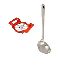 Useful Stainless Steel Apple Cutter And SS Cooking Spoons Strainer With Long Handle-2 Pieces-thumb1