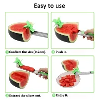 Stainless Steel Amazing Watermelon Fruit Dig Corer Cutter And Server Fruit Dividers Windmill Slicer Cutter Fruit Tongs Melon Peeler Cuber Fun Kitchen Gadgets For Home/Kitchen/Party-thumb1