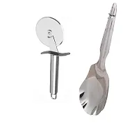 Stainless Steel Pizza Cutter Cooking Rice Spatula Pack Of 2-thumb2