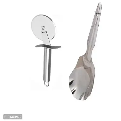 Stainless Steel Pizza Cutter Cooking Rice Spatula Pack Of 2-thumb3