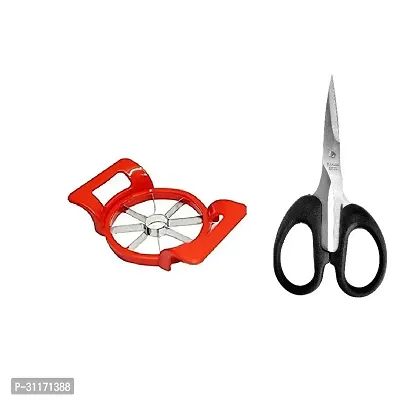 Classic Plastic Apple Cutter Cutter And Multiperpose Small Scissore 2 Pieces-thumb0