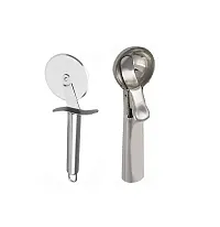 Stainless Steel Pizza Cutter And Stainless Steel Ice Cream Scoop 2 Pcs-thumb2