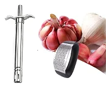 Stainless Steel Gas Lighter And Garlic Ginger Crusher For Kitchen Presser For Kitchen 2 Pcs-thumb1