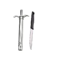 Stainless Steel Gas Lighter With Knife Pack Of 2-thumb3